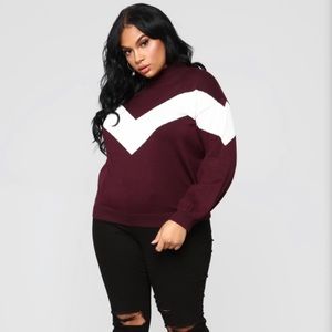 FASHIONNOVA Sweater Plum/Ivory
